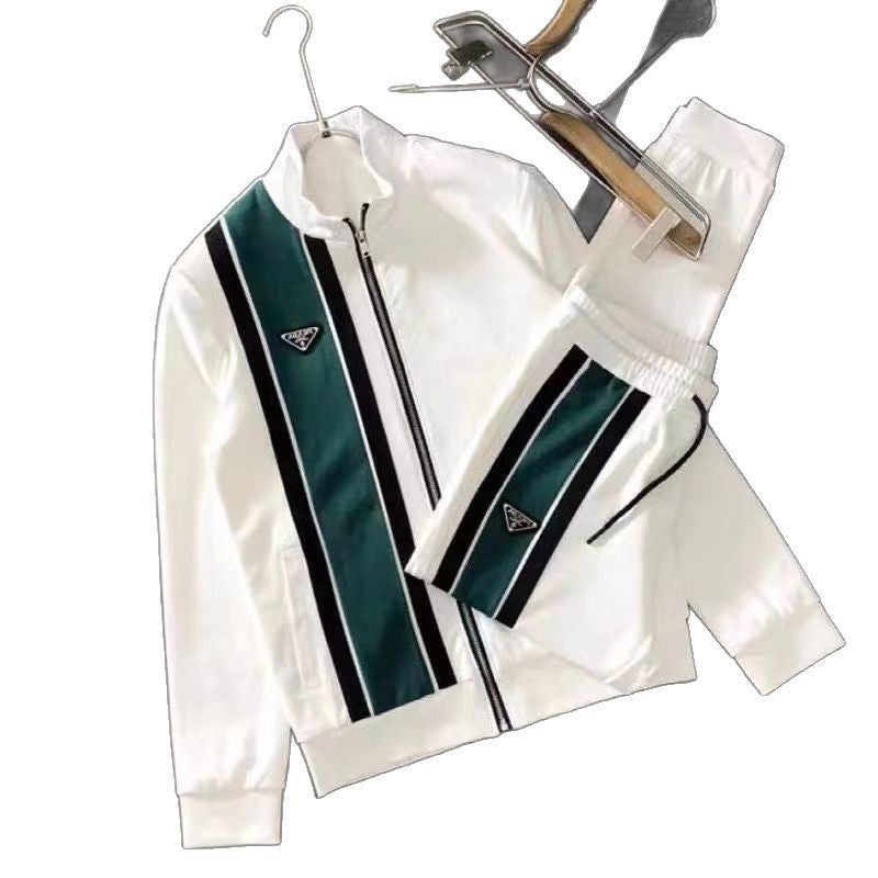 Prada 2026 light luxury new casual suit men's jacket trendy jacket trousers fashion two-piece sports suit