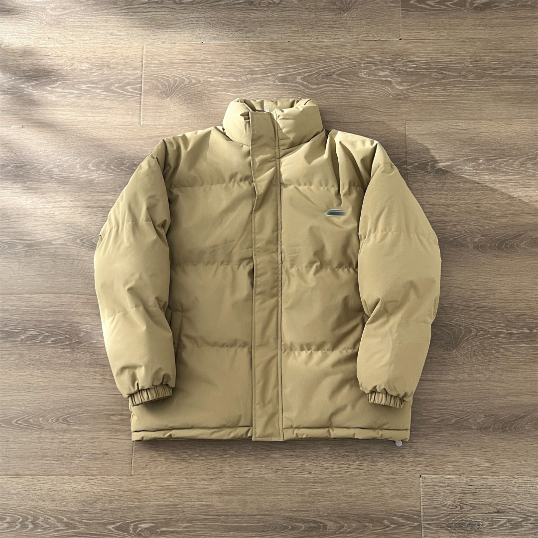 Lacosta Cross-border Lac Crocodile Classic Logo Embroidery British Old Money Style Simple Stand Collar Bread Padded Jacket