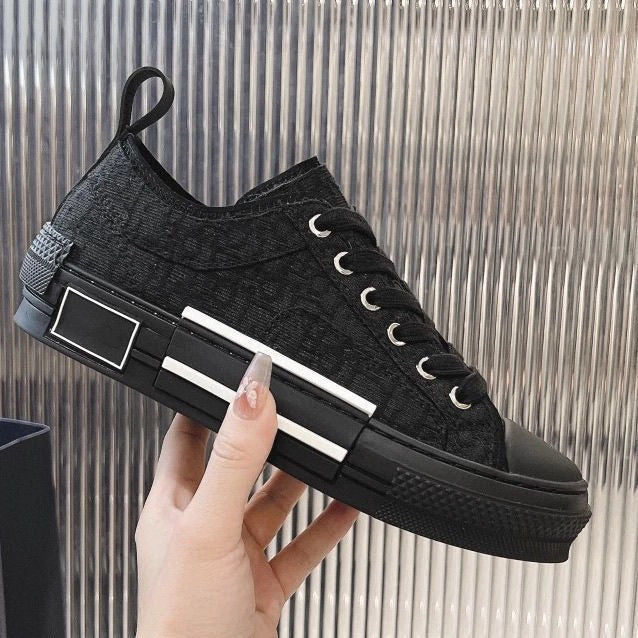 Dior European station export men's shoes breathable printed film fashion board shoes trendy presbyopia alphabet canvas couple shoes casual shoes