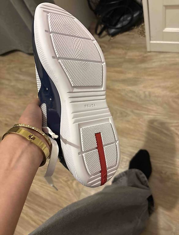 Prada Cross-border patent leather mesh breathable and odor-proof splicing couple fashion and versatile platform casual sports men's shoes trendy shoes