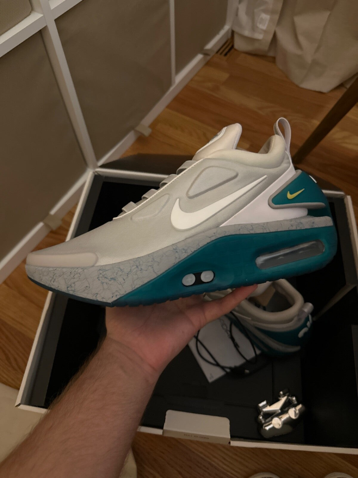 Nike 2026 New Adapt Auto Max Men's Shoes Breathable Life Casual Shoes Trendy Lake Blue European Station Trendy Shoes