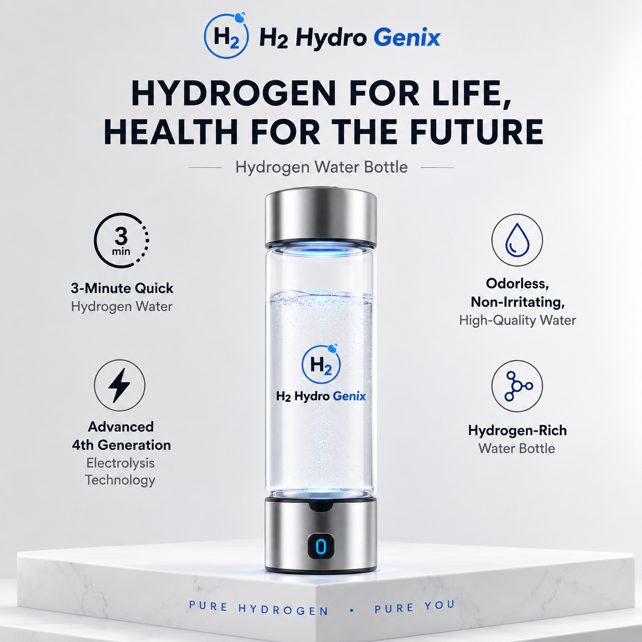 H2 HydroGenix™ Hydrogen-Rich Water Pro Gen-5