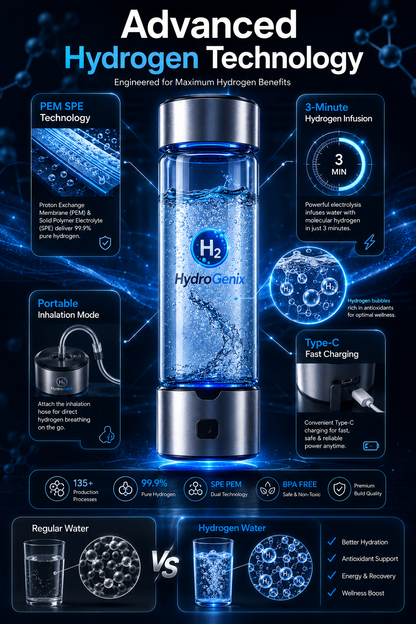 H2 HydroGenix™ Hydrogen-Rich Water Pro Gen-5