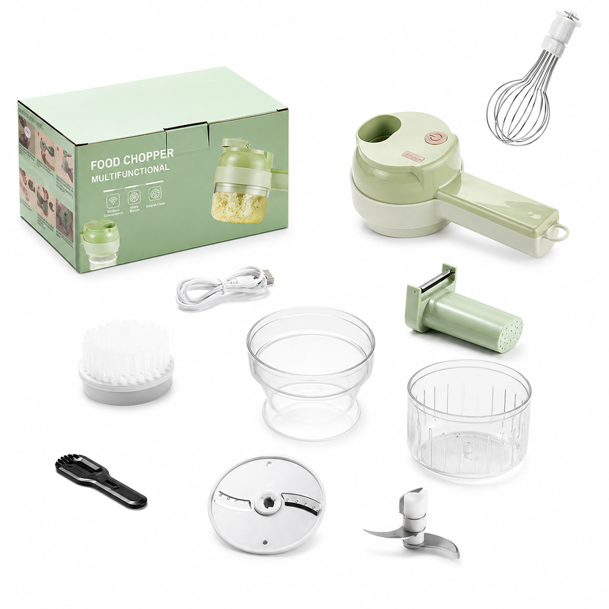 Vegetable cutter multi-functional home cooking food machine new cordless electric dicer to make garlic meat foam