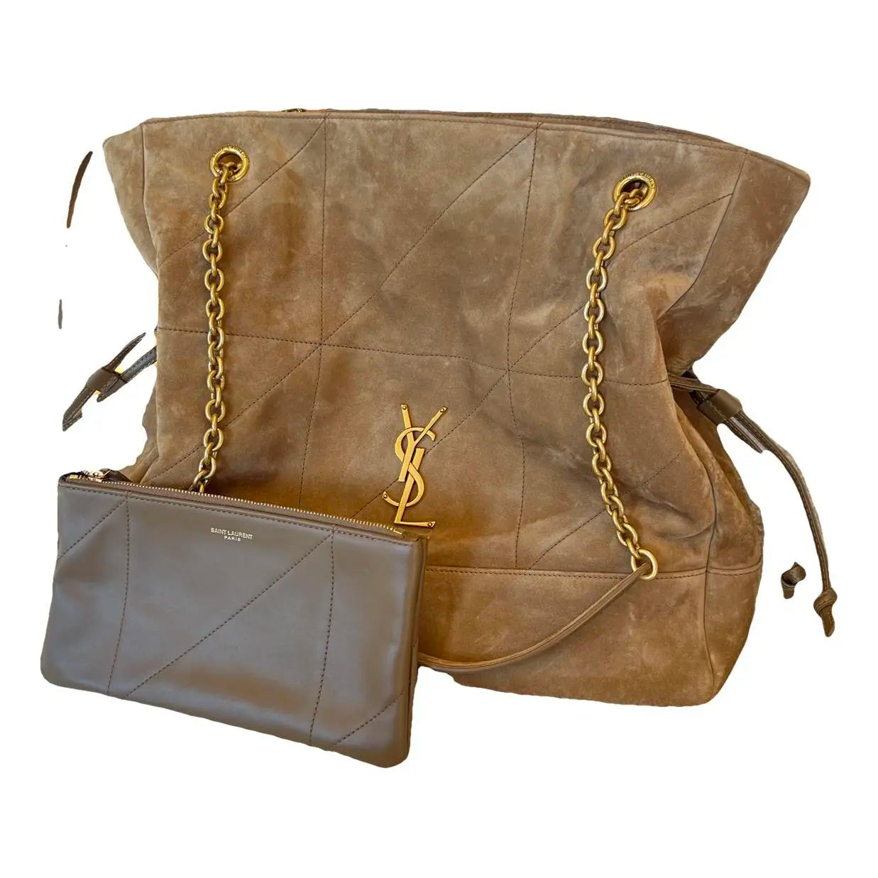 YSL Vintage chain tote bag poplar forest suede bag high-end trendy large capacity commuter single shoulder armpit mother-in-law bag