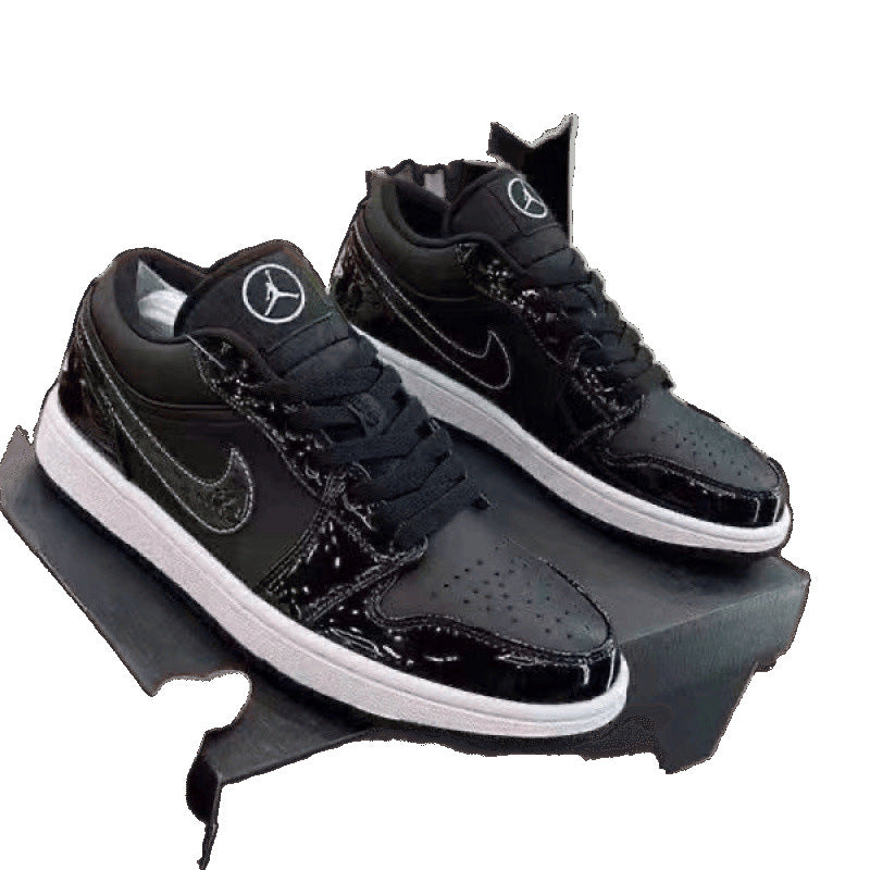 Nike shoes AjExplosive AJ1 Black Warrior All-Star Patent Leather Low-Top Crack Men's and Women's ins Trend Versatile Casual Sports Shoes
