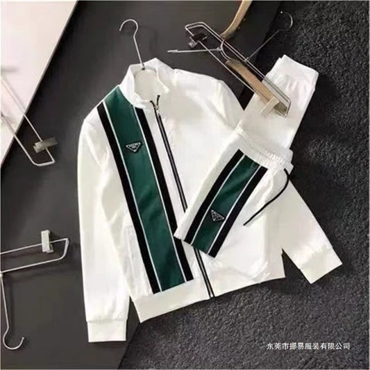 Prada 2026 light luxury new casual suit men's jacket trendy jacket trousers fashion two-piece sports suit