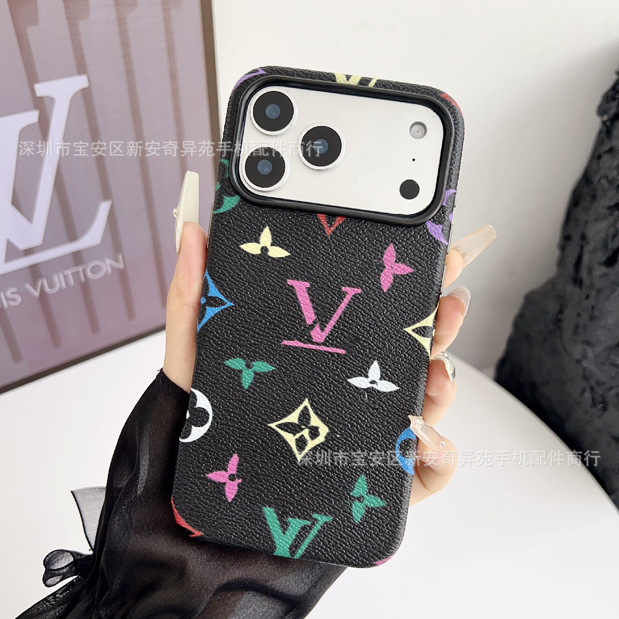 LV Light luxury denim trendy brand mobile phone case for iPhone17Promax new all-inclusive Apple 16 phone case