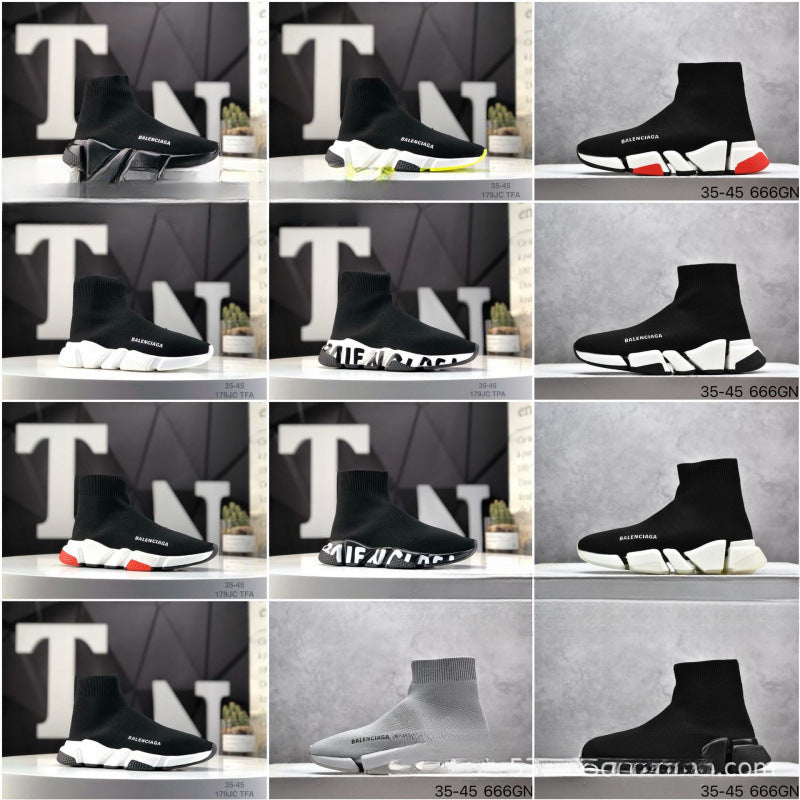Balenciaga Putian socks, shoes, stretchy high-top dad shoes, men's and women's platform height-boosting shoes, casual and versatile couple sneakers
