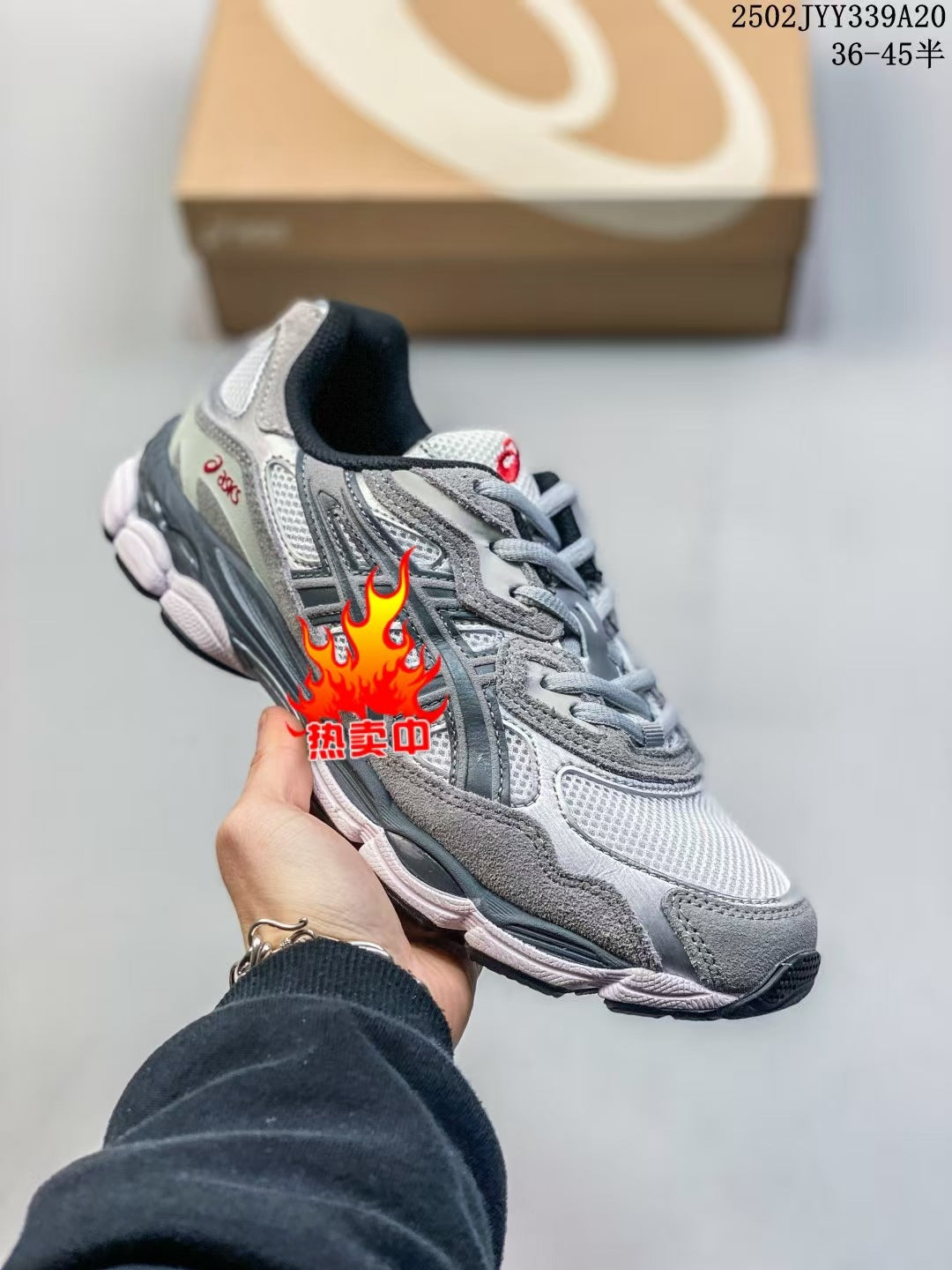 ASICS 2 high versions of men's and women's gel-nyc spliced mesh breathable running shoes for couples non-slip and wear-resistant casual sneakers