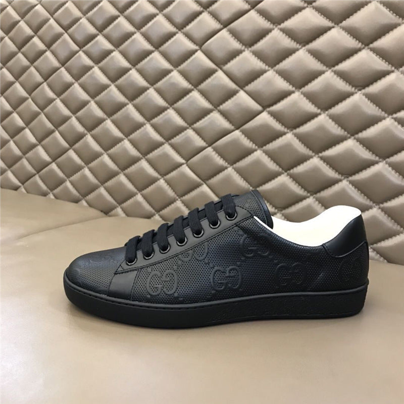 Gucci 2026 European Station Embossed Cowhide Star Same White Shoes Men's and Women's Versatile Sports Retro Couple Model