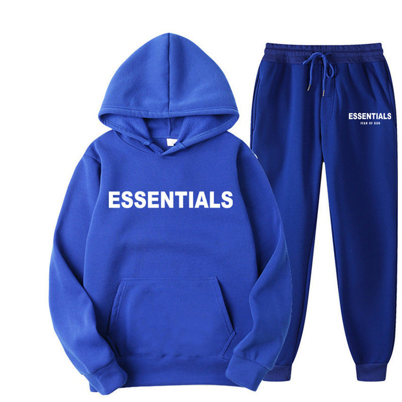 Essentials 2025 Cross-border Men's Spring and Autumn Printed Suit, Hooded Sweatshirt Set, Trendy Casual Sports Two-Piece Set