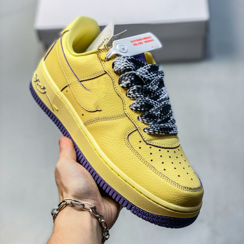 Explor Nike What The LA Collaboration Mandarin Duck Air Force One Versatile Casual Sportsboard Shoes for Men and Women AF1 Trendy Shoes