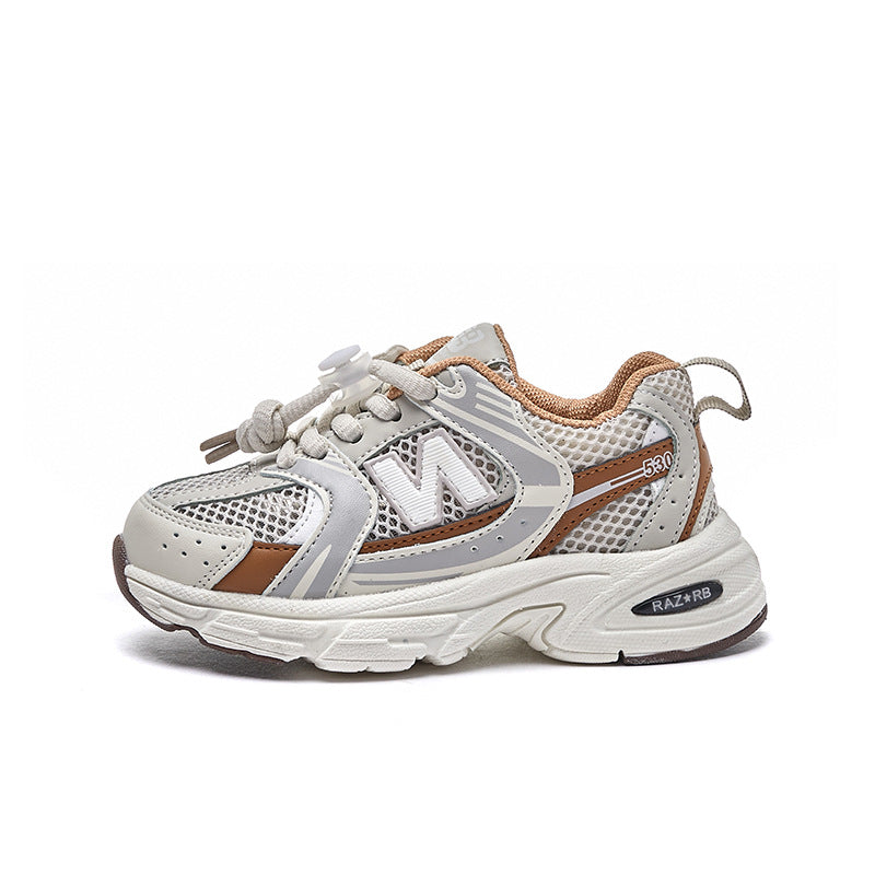 New balance Children's shoes wholesale 2025 spring and autumn new girls' parent-child sneakers four seasons boys' dad shoes children's casual shoes