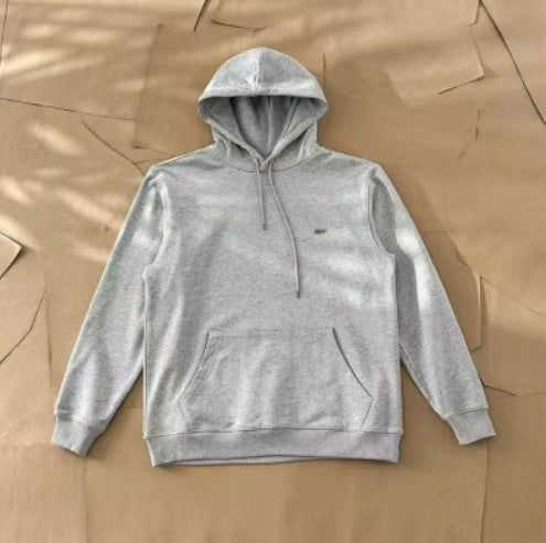 Lacosta Hot Selling Embroidery Series Half Zipper Crew Neck Half Zipper Sweatshirt Cotton Stand Up Collar + Pullover Men's and Women's Tops