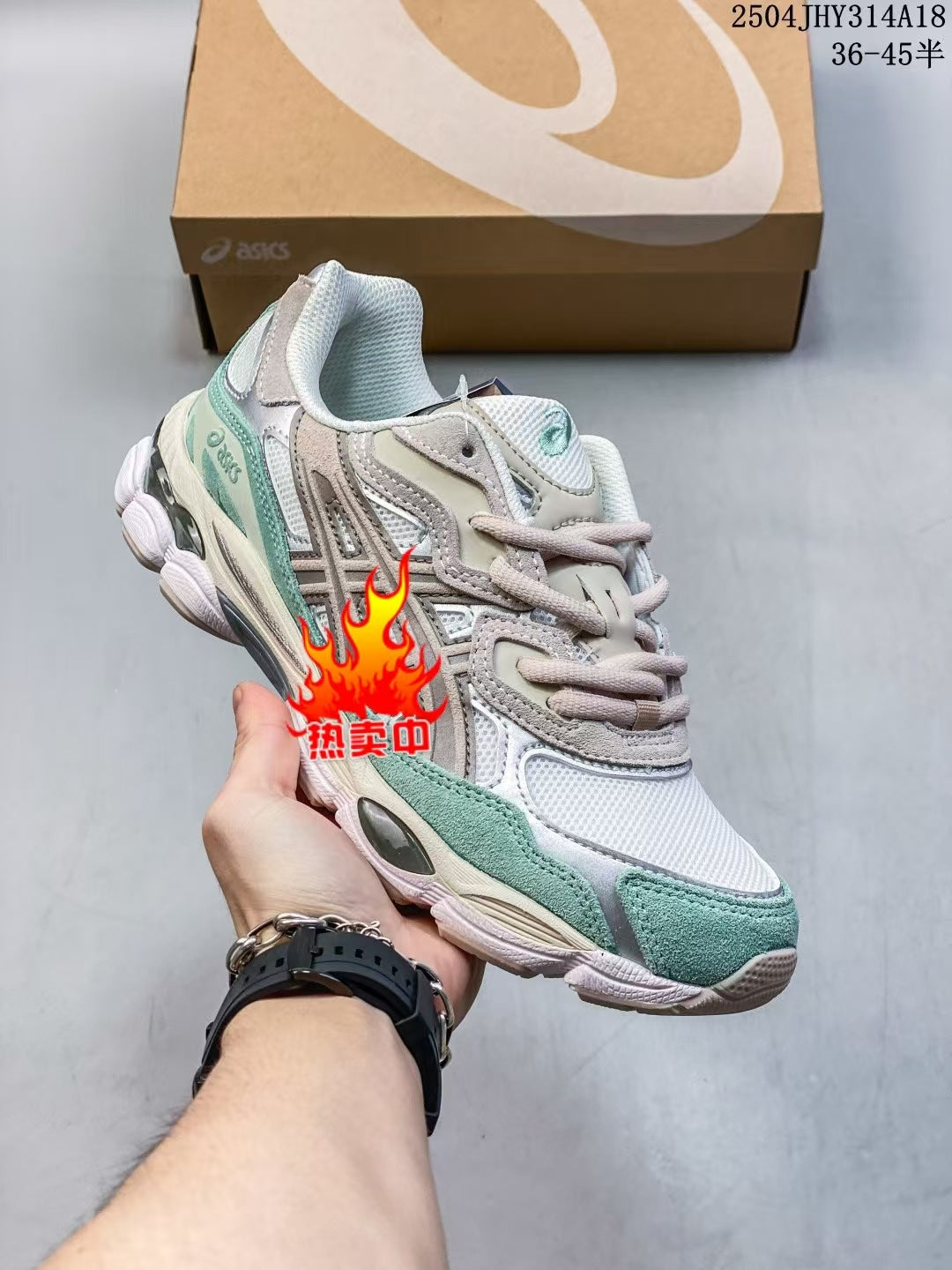 ASICS 2 high versions of men's and women's gel-nyc spliced mesh breathable running shoes for couples non-slip and wear-resistant casual sneakers