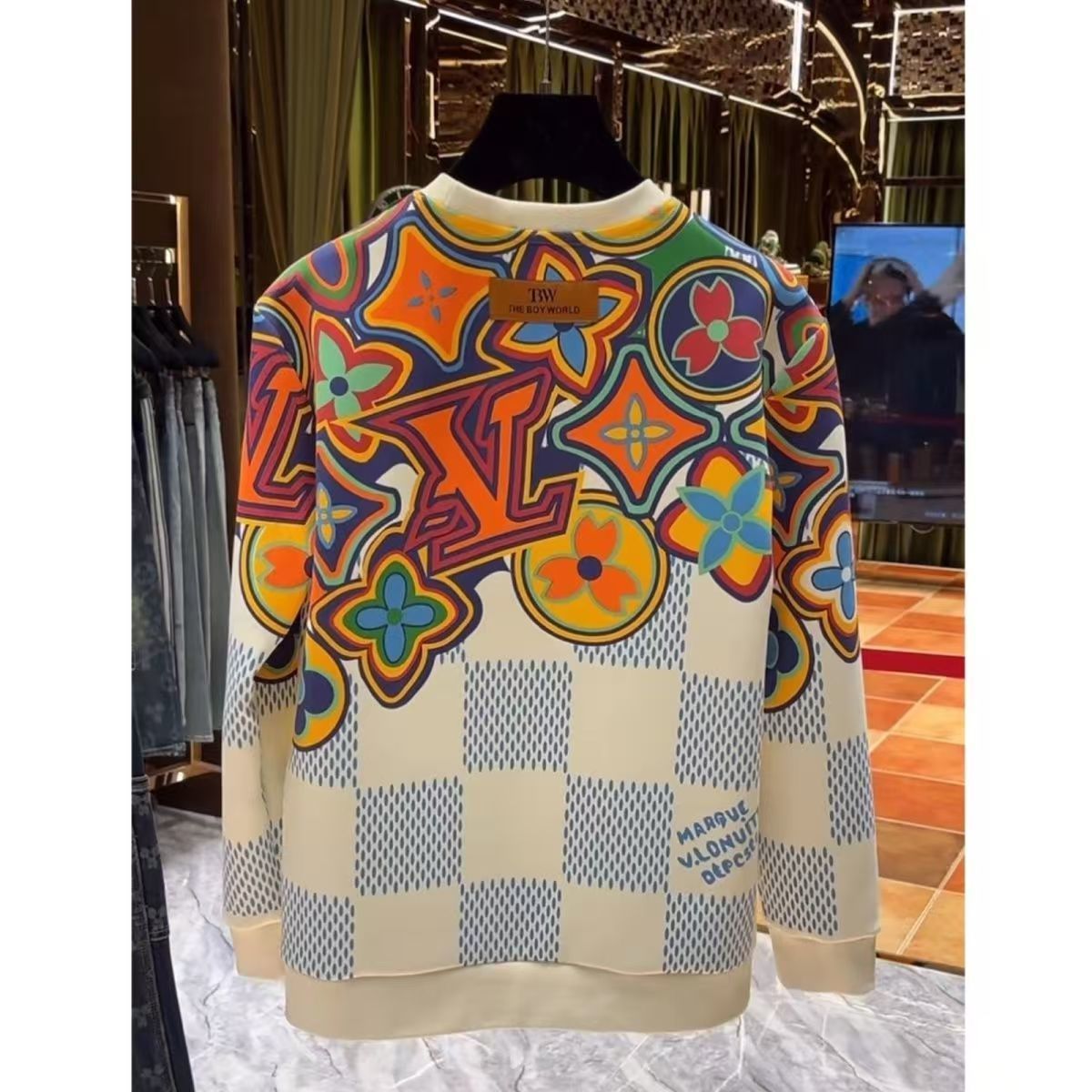 LV Autumn and winter new 2026 young luxury haute couture fashion couple sweatshirt long sleeve high value print casual trend