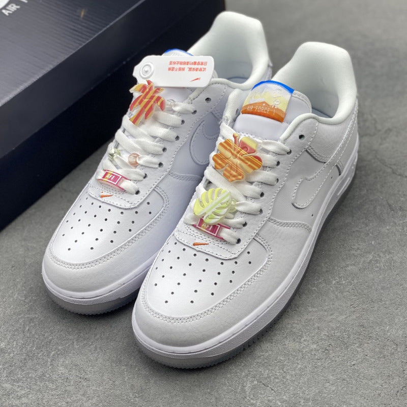 Explor Nike What The LA Collaboration Mandarin Duck Air Force One Versatile Casual Sportsboard Shoes for Men and Women AF1 Trendy Shoes