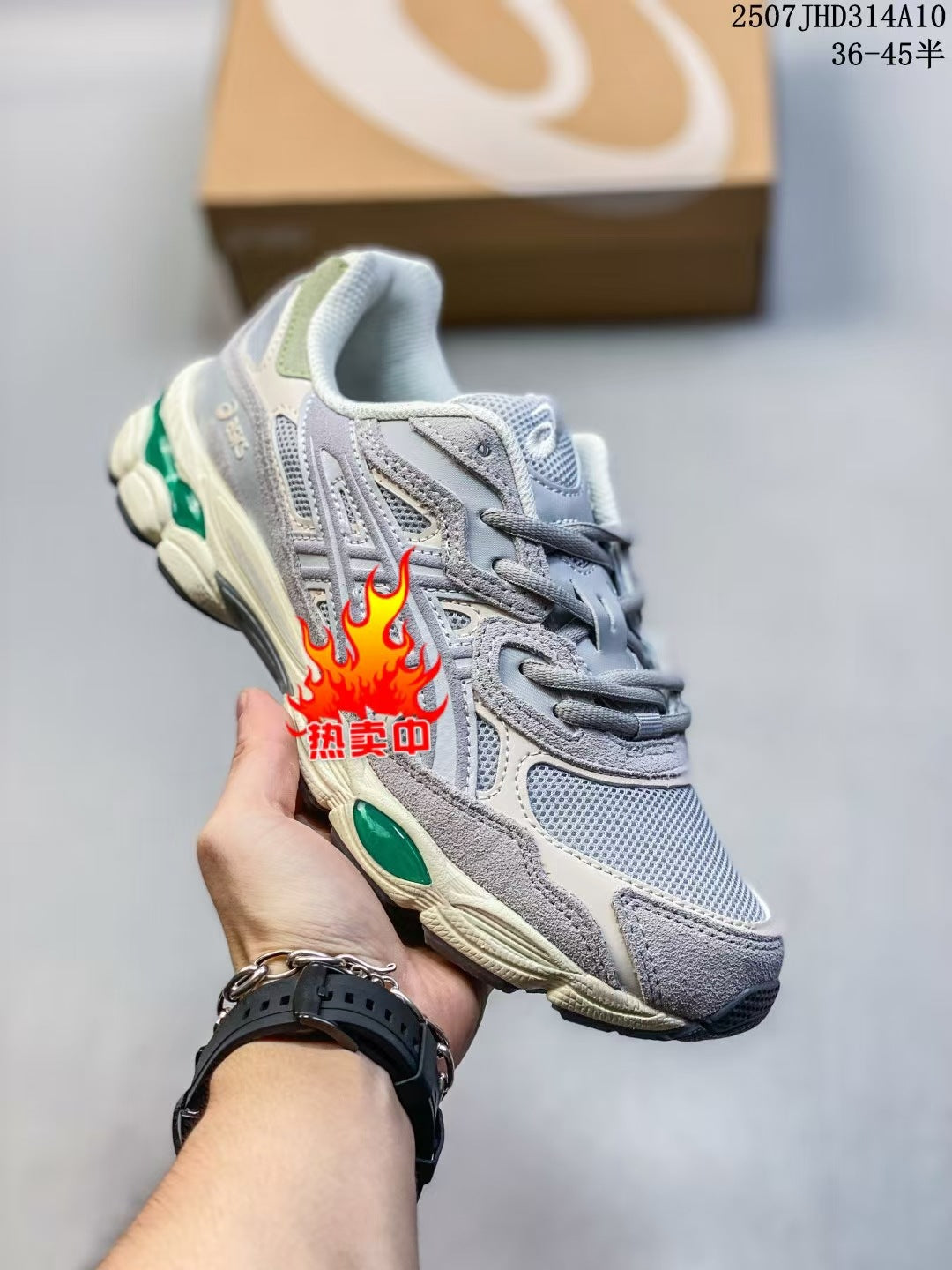 ASICS 2 high versions of men's and women's gel-nyc spliced mesh breathable running shoes for couples non-slip and wear-resistant casual sneakers