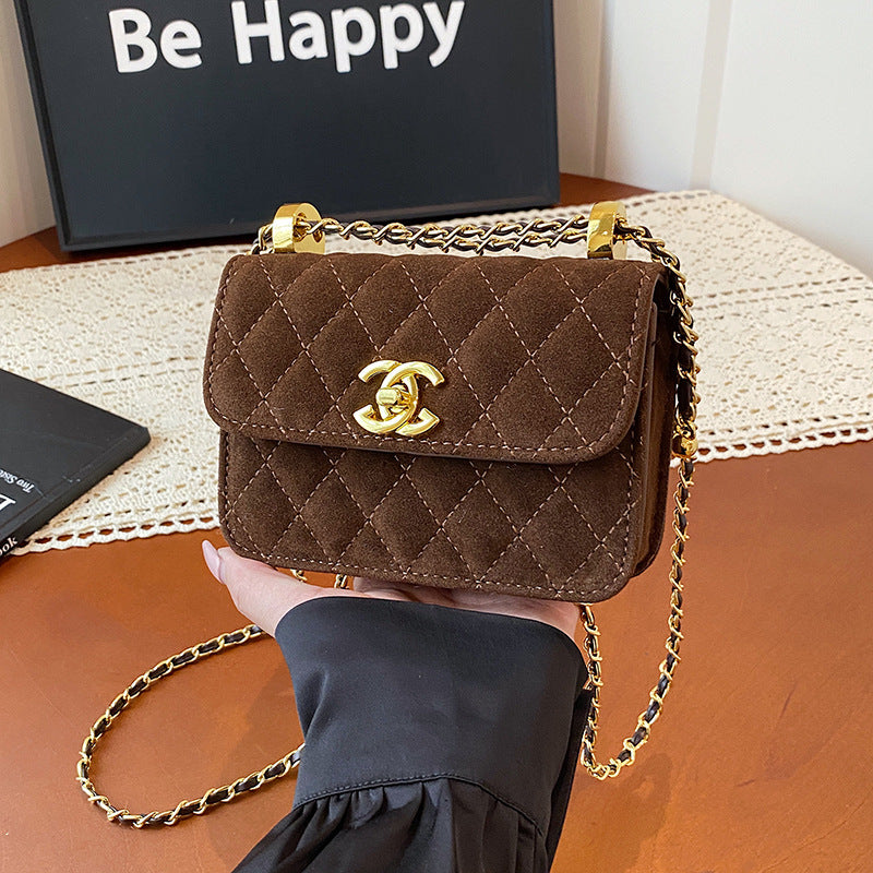 Chanel High-end lingtze small fragrance chain bag versatile small gold ball square fat bag mini bag high-value handbag