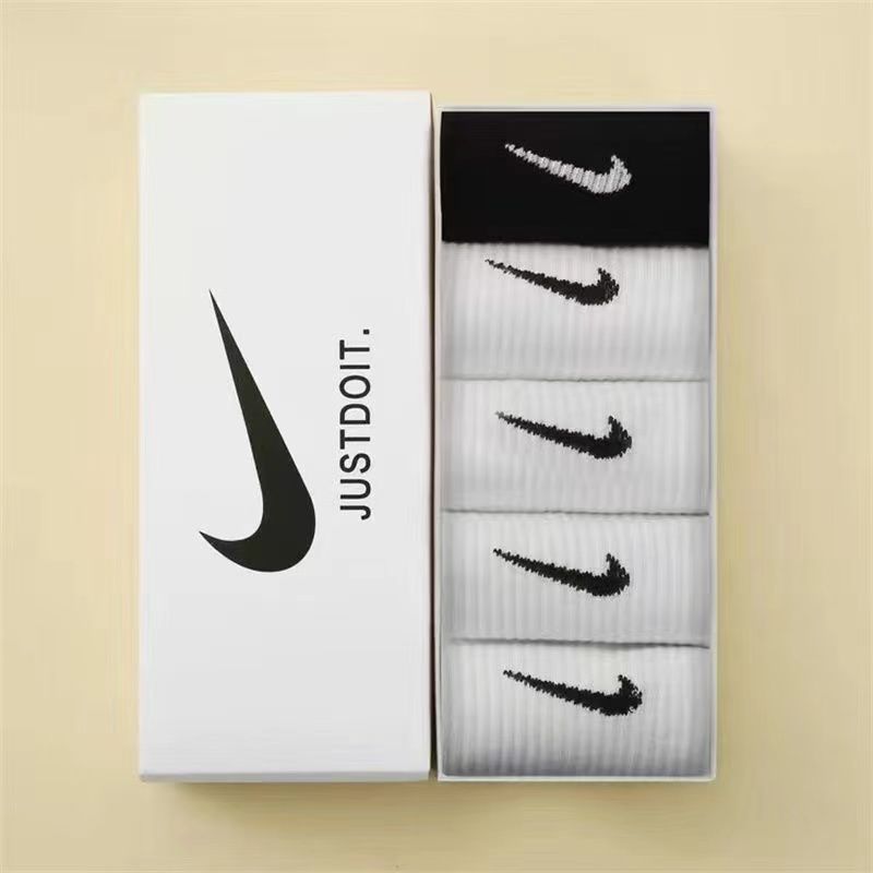 Free Nike Socks come with one shoes order Boxed socks men's and women's ins cotton anti-odor versatile medium socks autumn running sweat-absorbing sports socks student stockings