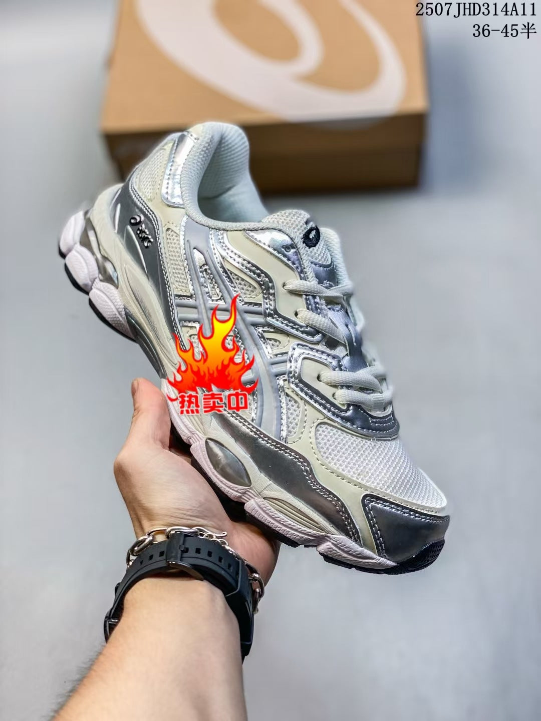 ASICS 2 high versions of men's and women's gel-nyc spliced mesh breathable running shoes for couples non-slip and wear-resistant casual sneakers