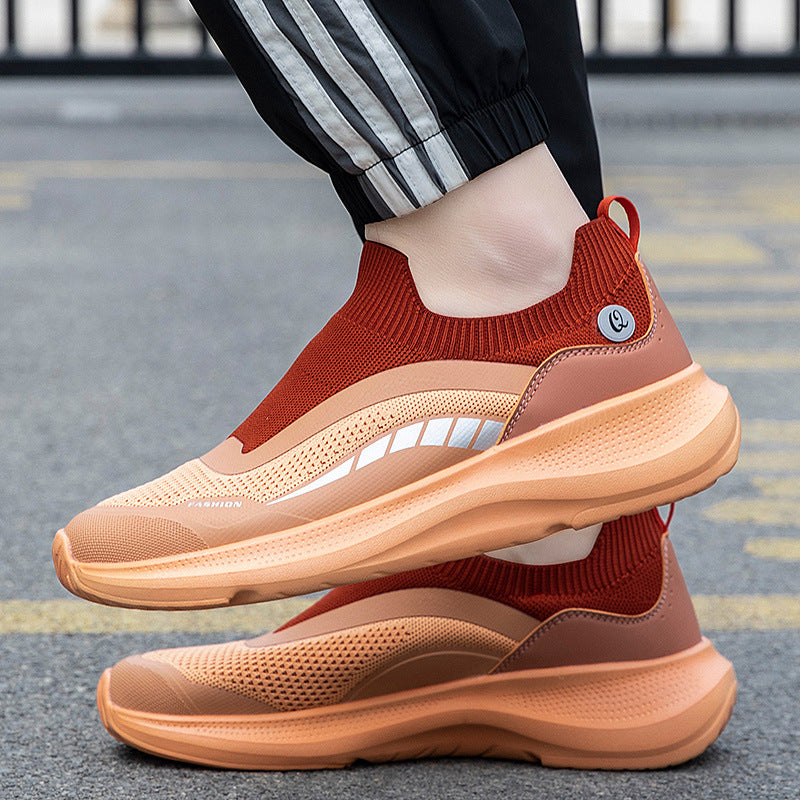 New breathable casual soft-soled sneakers men's foreign trade lightweight mesh shoes couple walking trendy shoes