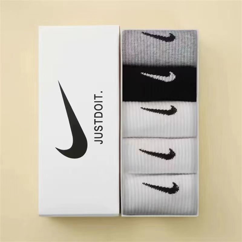 Free Nike Socks come with one shoes order Boxed socks men's and women's ins cotton anti-odor versatile medium socks autumn running sweat-absorbing sports socks student stockings