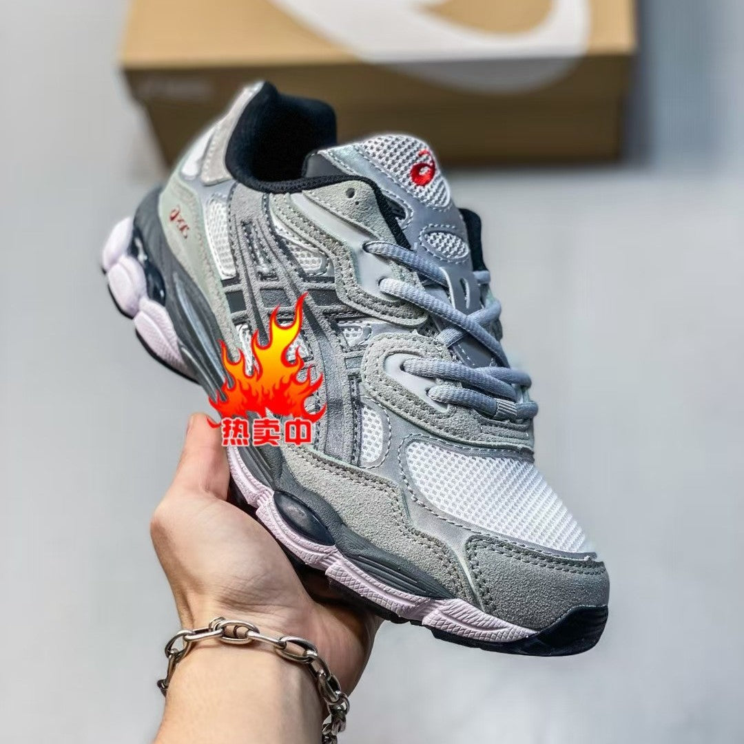 ASICS 2 high versions of men's and women's gel-nyc spliced mesh breathable running shoes for couples non-slip and wear-resistant casual sneakers