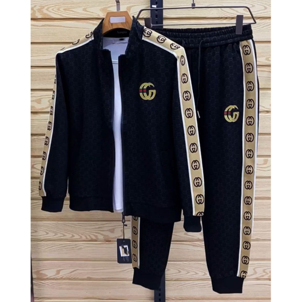 Gucci Spring and Autumn New Athleisure Two-Piece Men's Stand Collar Cardigan Jacket Long Sleeve Fashion Trend Pants Suit Trend