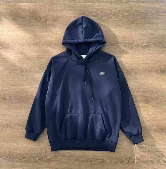 Lacosta Hot Selling Embroidery Series Half Zipper Crew Neck Half Zipper Sweatshirt Cotton Stand Up Collar + Pullover Men's and Women's Tops