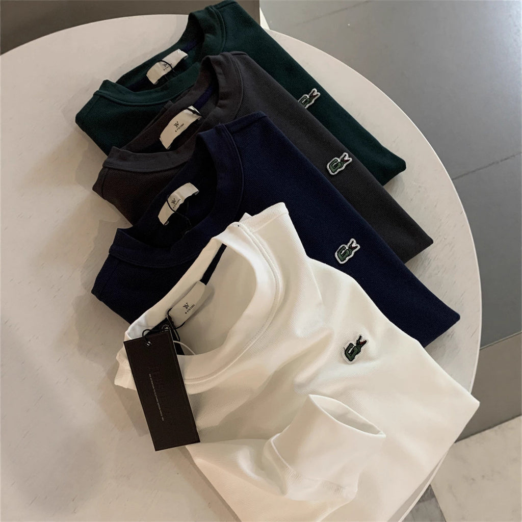 Explosive offline 299! Exquisite embroidery four seasons men's crew neck long-sleeved sweatshirt base shirt trend