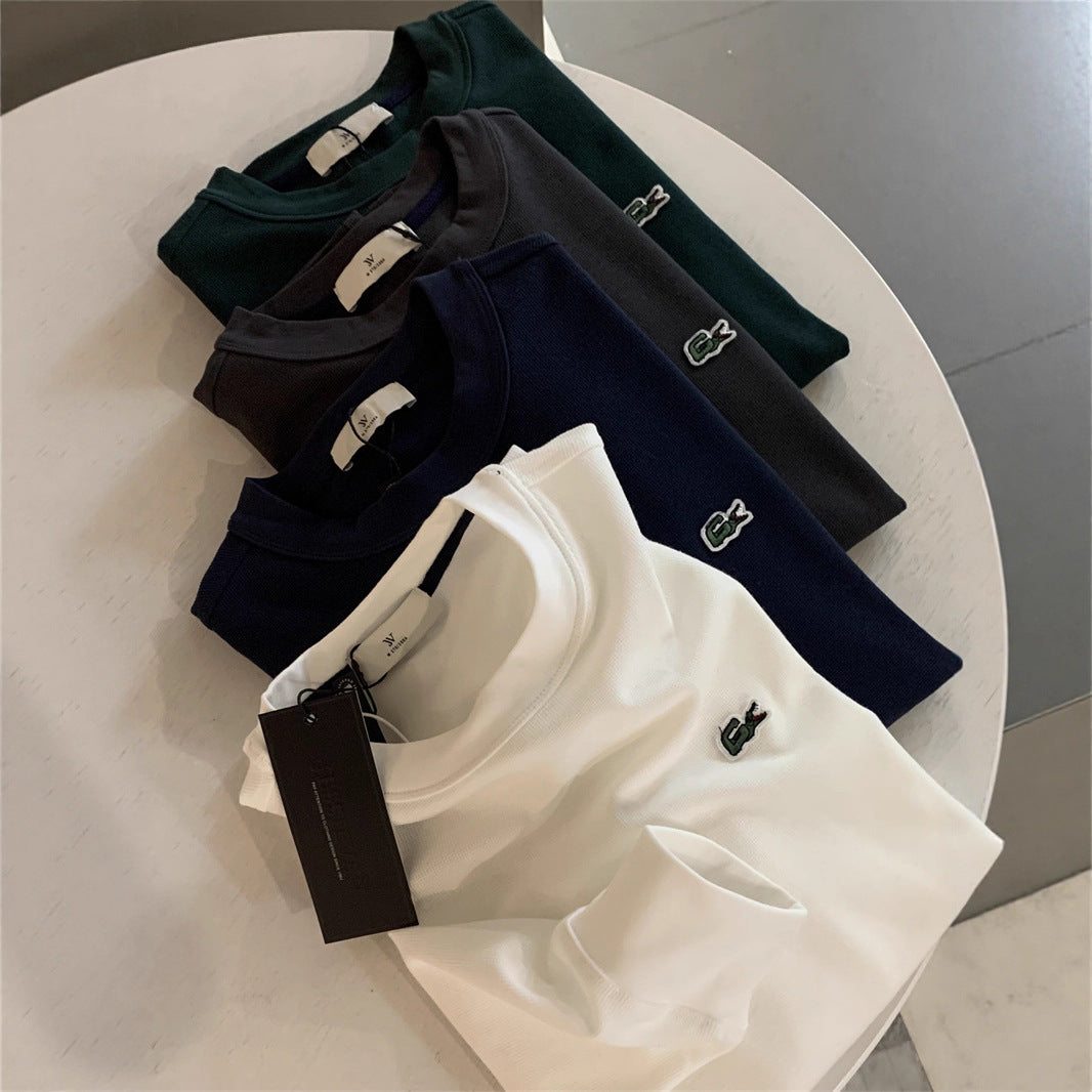 Explosive offline 299! Exquisite embroidery four seasons men's crew neck long-sleeved sweatshirt base shirt trend