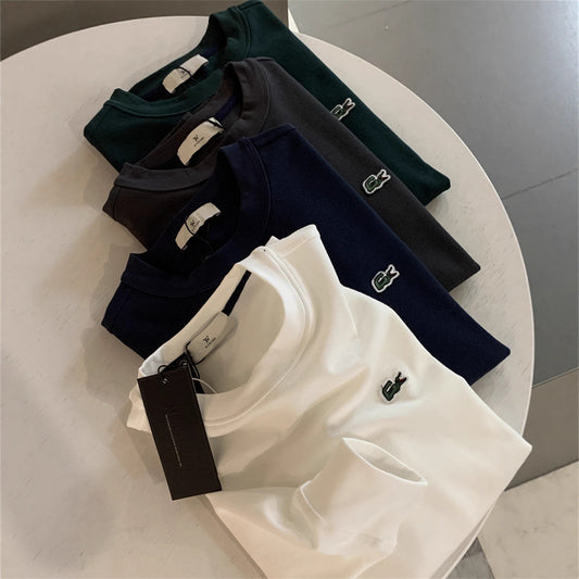 Explosive offline 299! Exquisite embroidery four seasons men's crew neck long-sleeved sweatshirt base shirt trend