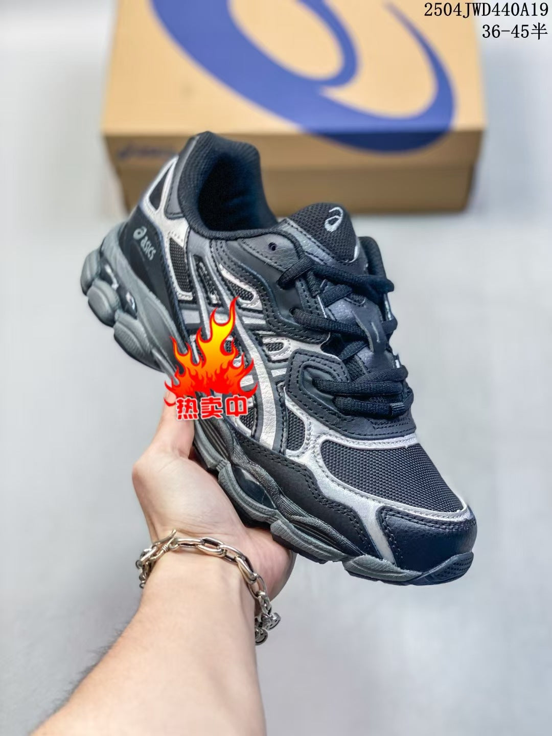 ASICS 2 high versions of men's and women's gel-nyc spliced mesh breathable running shoes for couples non-slip and wear-resistant casual sneakers