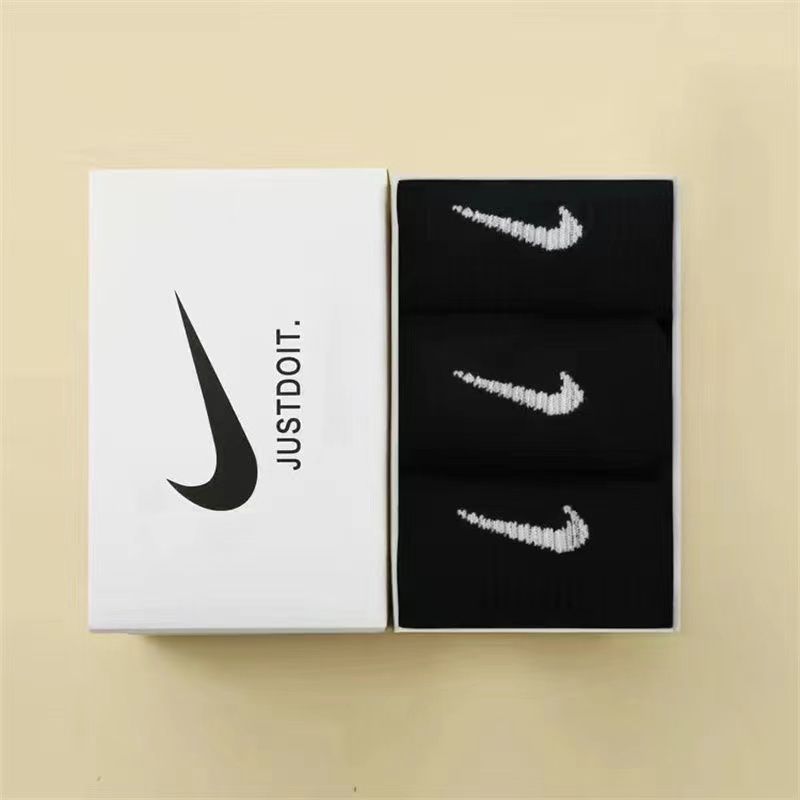 Free Nike Socks come with one shoes order Boxed socks men's and women's ins cotton anti-odor versatile medium socks autumn running sweat-absorbing sports socks student stockings