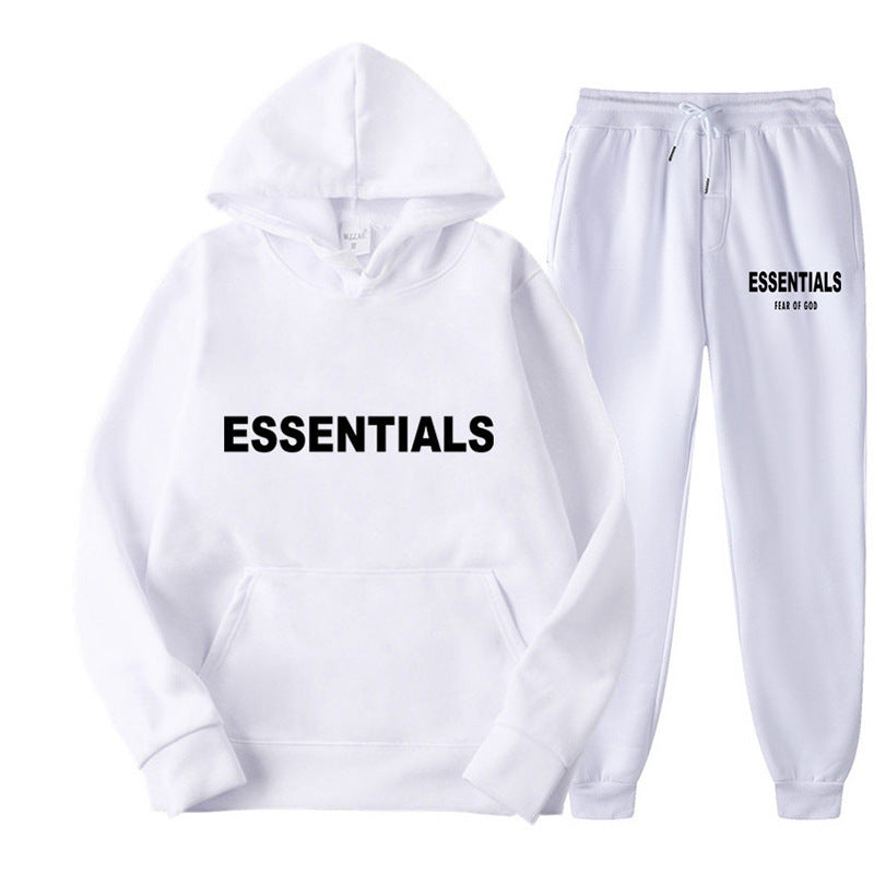 Essentials 2025 Cross-border Men's Spring and Autumn Printed Suit, Hooded Sweatshirt Set, Trendy Casual Sports Two-Piece Set