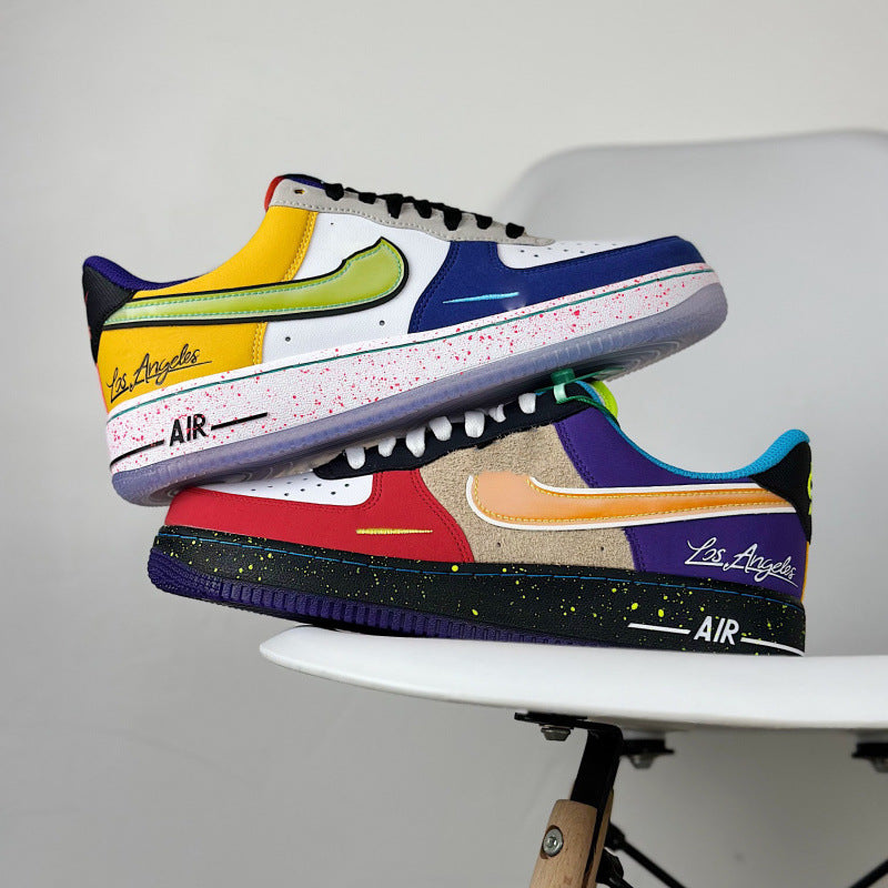 Explor Nike What The LA Collaboration Mandarin Duck Air Force One Versatile Casual Sportsboard Shoes for Men and Women AF1 Trendy Shoes
