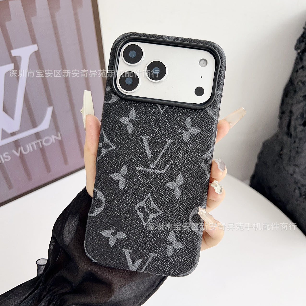 LV Light luxury denim trendy brand mobile phone case for iPhone17Promax new all-inclusive Apple 16 phone case