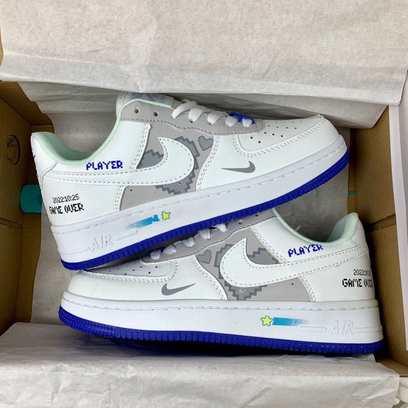 Nike shoes Explosive AF1 Silver Campus Cheap Casual Versatile Men and Women Ins Couple Trend Luck Adult Order Breathable