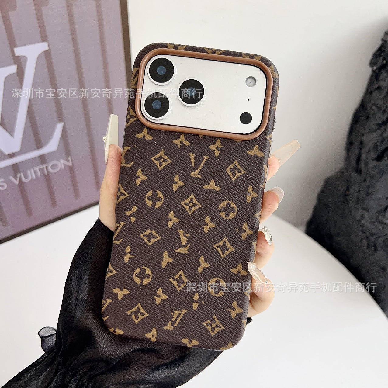 LV Light luxury denim trendy brand mobile phone case for iPhone17Promax new all-inclusive Apple 16 phone case