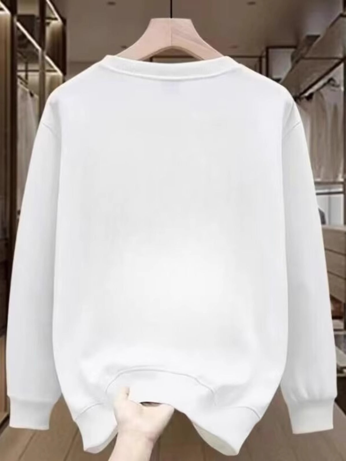 Big-name foreign trade fleece counters withdraw sweatshirts for men and women, autumn and winter trendy brands, fleece crew necks, hatless and loose long-sleeved tops