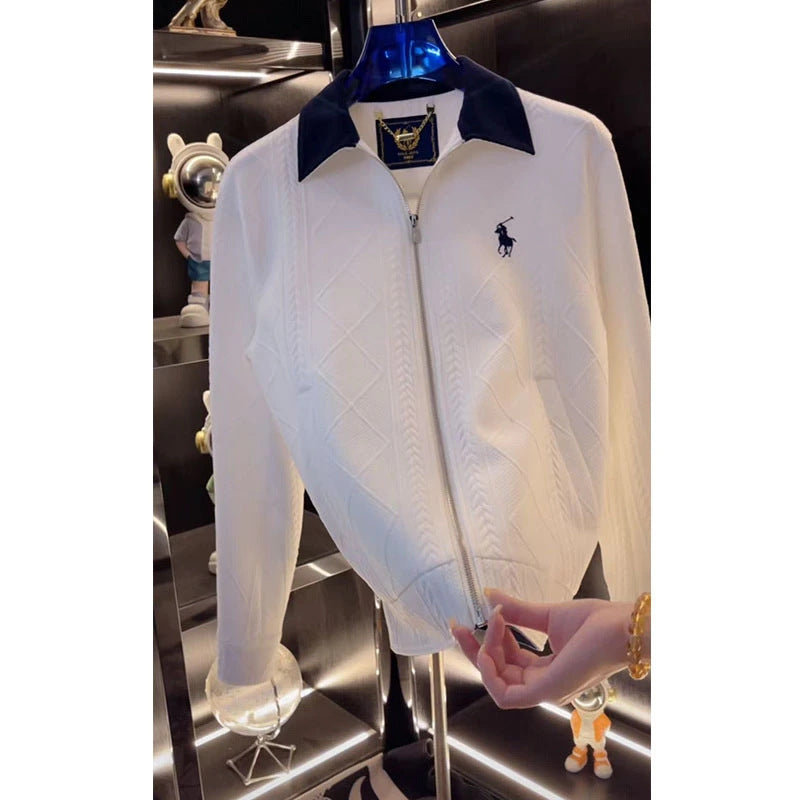 Polo Autumn new fashion, versatile, trendy, light luxury, high-quality men's ruffian, casual lapels, comfortable jackets, jackets