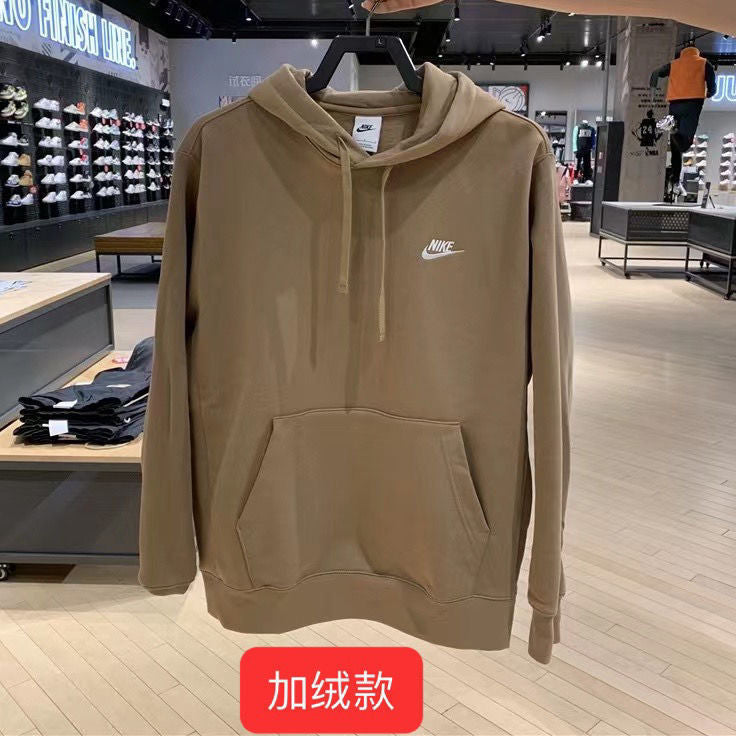 Nike New autumn and winter pure cotton embroidered small hook hooded long sleeve sweatshirt men's couple outfit loose casual plus size none