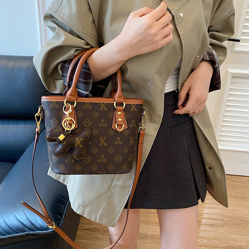 Gucci Bag Cross-border bag women's high-end bucket bag 2025 new temperament retro fashion versatile one-shoulder crossbody bag women's bag