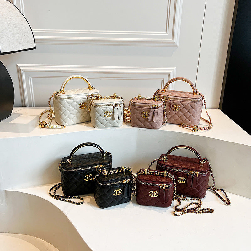Gucci Spring 2025 new diamond lattice embroidered thread chain women's bag fashionable commuter shoulder square bag crossbody bag