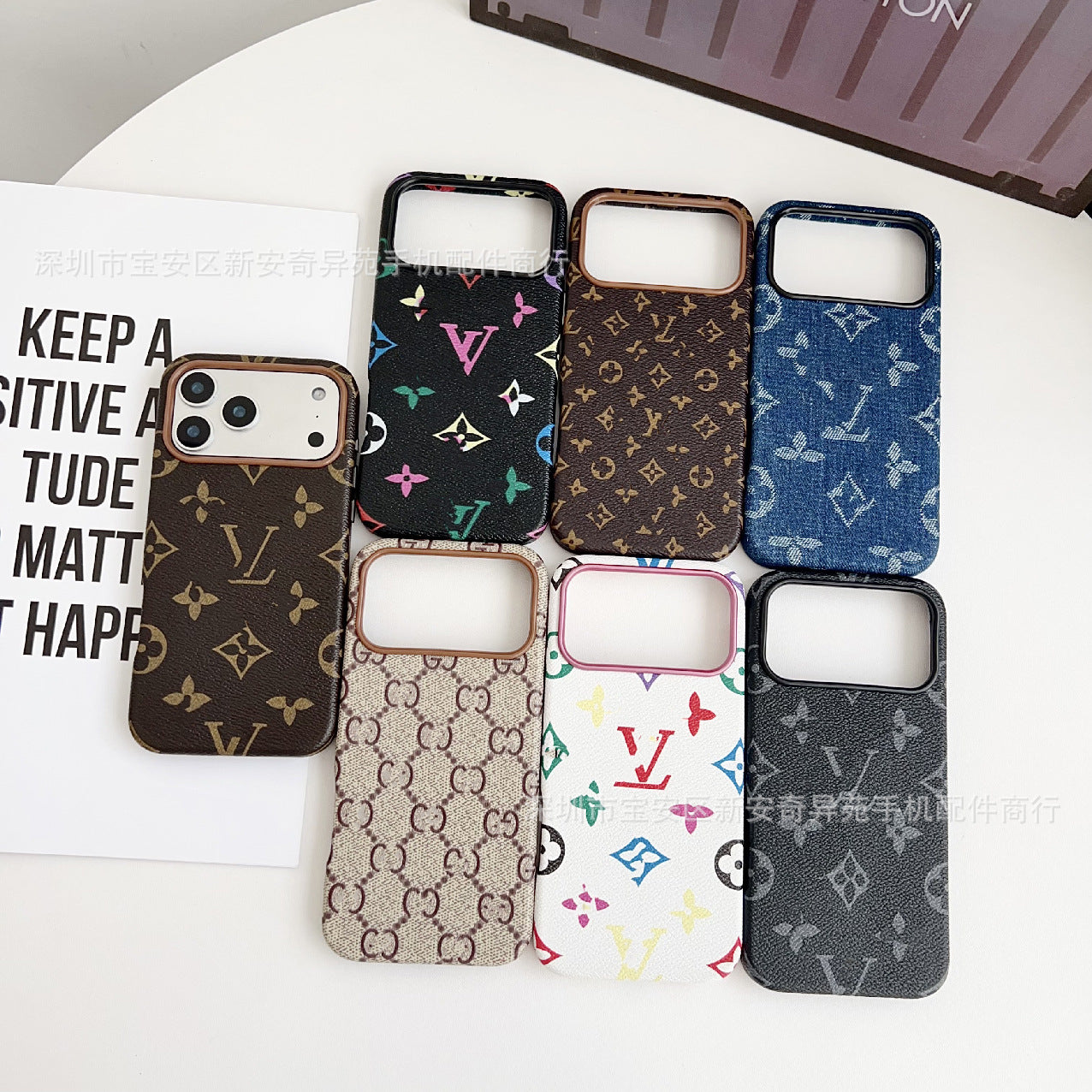 LV Light luxury denim trendy brand mobile phone case for iPhone17Promax new all-inclusive Apple 16 phone case