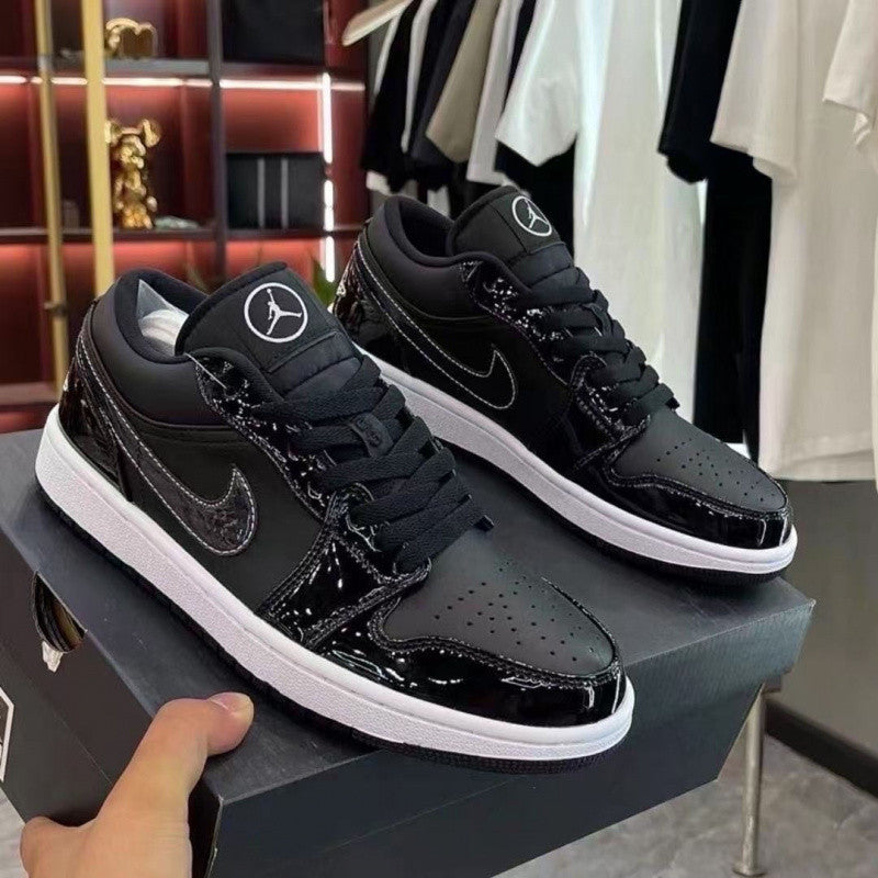 Nike shoes AjExplosive AJ1 Black Warrior All-Star Patent Leather Low-Top Crack Men's and Women's ins Trend Versatile Casual Sports Shoes