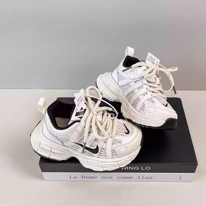 Nike AJ Kids Shoes Silver Sneakers Children's 2025 New Autumn Girls Shoes Trendy Dad Shoes Boys Casual Shoes