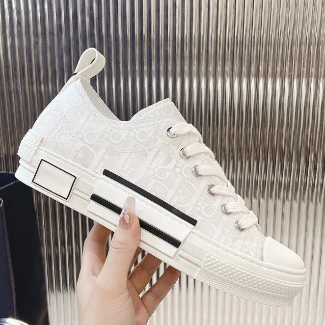 Dior European station export men's shoes breathable printed film fashion board shoes trendy presbyopia alphabet canvas couple shoes casual shoes